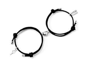 VU100 2 pezzi Bracciale magnetico da Attrazione magnetica, Intreccio amicizia intrecciato Bracciale, regalo per la famiglia amante Migliore amica Fidanzata Madre sorelle