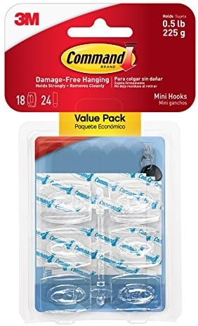 Command Mini Hooks Value Pack, Clear, 18-Hooks (17006CLR-18ES) by Command