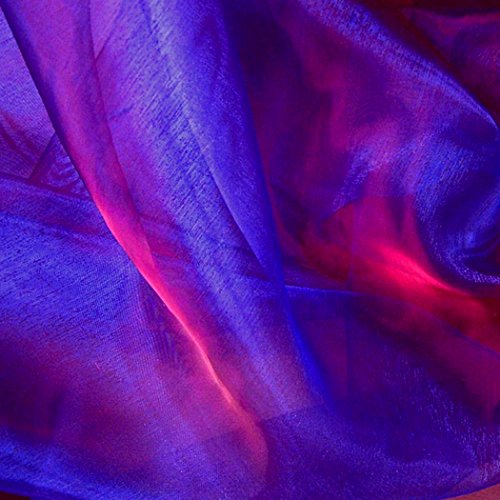 ORGANZA Stoff Meterware Kobaltblau-Rot mit FARBWECHSEL – hauch zart und durchsichtig - 2