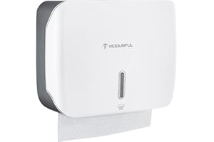 ‎MODUNFUL modunful Papierhandtuchspender Wandmontage, Handtuchspender für Papierhandtücher Ohne Bohren, M/V/Z-Fold Papierhandtücher Spender, Papierspender Wasserdicht für Bad Büro Küche, Weiß
