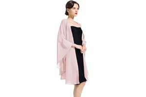 BEAUTELICATE Femme Étole Châle Elégant Foulard Boléro Cape en Mousseline de Soie Pour Robe de Soirée Mariage Mariée Cérémonie