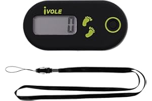 HIQE-FL Podómetro Electrónico 3D, Contador de Pasos, Mini Podómetro Digital 3D, Negro