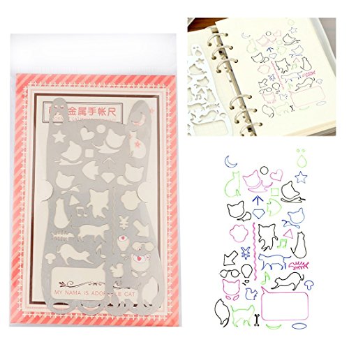A-szcxtop Multifunktionale Zeichnungsvorlage Lineal, Malerei Graffiti, Creative Hand Zählen Grafiken Schablonen für Büro, Diary (3 PCS) - 5