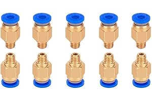 AOKIN 10 Pcs PC4-M6 Pneumatic Fitting for Creality Ender 3/3 Pro/3 V2, Ender 5/5 Pro/5 Plus, CR-10/10S, etc