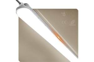 ‎BULING buling Feuchtraumleuchte LED 60CM, 18W 2250LM Röhre Lampe, Verknüpfbar Wannenleuchte IP65 Wasserfest Leuchtstoffröhre Leuchte für Büro Keller Garage, Neutralweiß 4000K