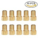 Newkeen 10Pcs Raccordo in ottone, da valvola Presta a valvola Schrader, ideale per gonfiare le gomme della bici mediante compressore o pompa a pedale