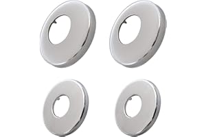 Pipe Covers Chrome, TIANLIN 4 Pieces Faucet Pipe Covers, Chrome Radiator Pipe Cover, Stainless Steel Pipe Collars, Inner Diameter 26mm/33mm, for Pipes, Shower Panels, Sanitary Facilities
