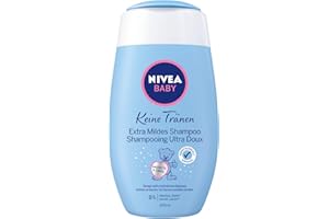 NIVEA BABY Shampooing extra doux sans larmes pour bébé avec camomille apaisante - Shampooing doux avec protection des yeux - 4 x 200 ml