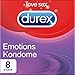 Produktbild Durex Emotions Kondome – Hauchzarte Kondome mit extra Gleitgelbeschichtung für ein seidiges Gefühl beim Sex – 8er Pack (1 x 8 Stück)