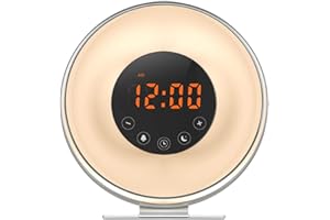 MYYINGELE Upgraded Sunrise Alarm Clock, Smart Wake Up Light, Alexa Google Home APP Voice WiFi Control Table Bedside Lamp, 7 Colors Mood Night Light, FM Radio, 7 Nature Sounds