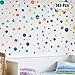 Produktbild Wand Aufkleber Set, Outgeek 147Pcs Selbstklebende Wandtattoo Entfernbare Bunte Sterne Kreise Home Decor