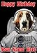 Produktbild Basset Hound Dog j415 Spaceman Astronaut Fun Cute Happy Birthday A5 personalisierbar Grußkarte geschrieben von uns Geschenke für alle 2016 von Derbyshire UK