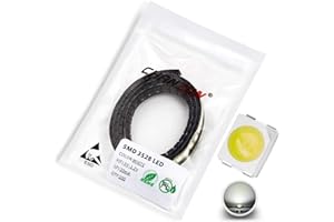 Chanzon 100 pezzi 3528 (1210) Chip di luci a diodi LED SMD bianchi (montaggio superficiale PLCC 3.5mmx2.8mm DC 3V 20mA 7-8LM) Lampadine ad alta intensità di illuminazione Lampadine elettronici