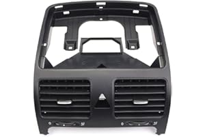 FACKLOXC Salida de aire central para salpicadero delantero negro, compatible con Golf Rabbit Mk5, sustituye a 1K0819728F