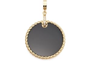 JEWELS BY LEONARDO Leonardo Jewels Clip&Mix Ginella Anhänger aus Edelstahl, großer runder Ketten-Anhänger mit schwarzem Onyx und Zirkonia gold, Damenschmuck, 022200