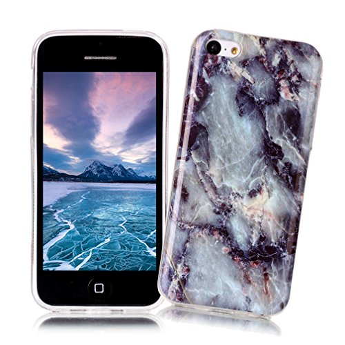 XiaoXiMi Funda iPhone 5C con Textura de M  rmol Carcasa de Silicona Slim Soft TPU Silicone Case Cover Funda Protectora Carcasa Delgado Ligero Caso Suave Flexible Casco Anti Rasgu  os Anti Choque para iPhone 5C - Gris