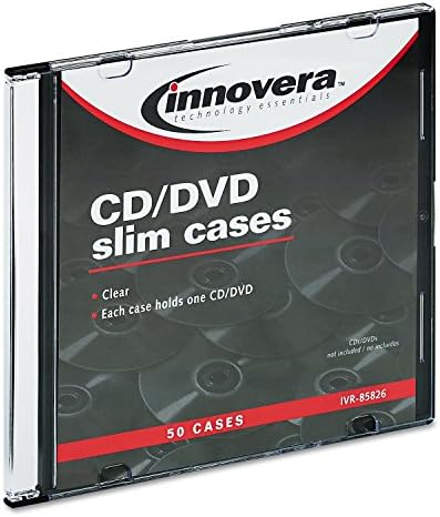 CD/DVD Polystyrene Thin Line Storage Case, Clear, 50/Pack