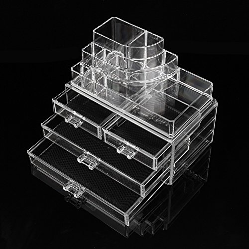 Cosmetic Aufbewahrungsbox 3 Schubladen Make-up Ausstellungsstand Kosmetik Aufbewahrungsbox Transparente Kästchen Box - 6