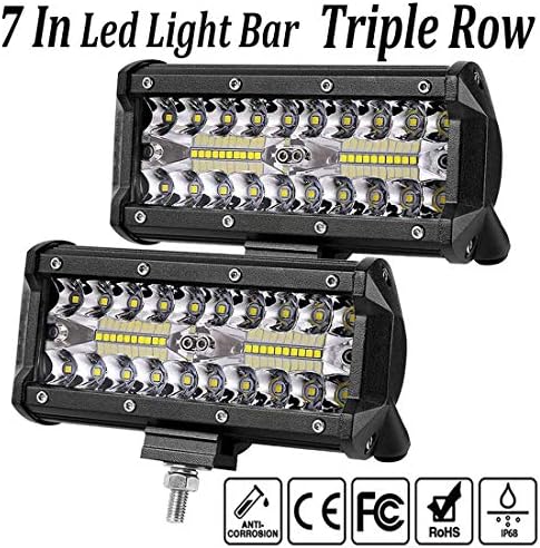 LED Light Bar 7inch Offroad Lights LED Pod Work Lights Bar Driving Fog Lights Waterproof Spot Flood Combo Beam Truck Boat