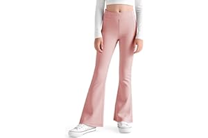 JinBei Flared Leggings per Bambina Elasticizzati Legging Vita Alta Bootcut Bambini Comodi Lunghi Pantaloni Svasati Fodera Spazzolata Abbigliamento Ragazza per Danza Sportivi Casual, 5-14 Anni