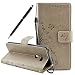 Produktbild LG G6 Hülle, Fraelc® LG G6 Schutzhülle Flip Case mit Kartenfach und Standfunktion Schmetterling Muster Ledertasche für LG G6 Handyhülle Grau