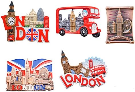 Mix of 5 London Skyline Design Resin Fridge Magnets