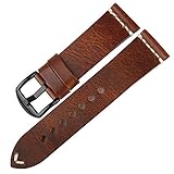 Comradesn Ersatzarmbänder Vintage Lederband Uhrenarmband Fettleder Uhren Zubehör Armband 20 Mm 22 Mm 24 Mm Rot Armband für Longines
