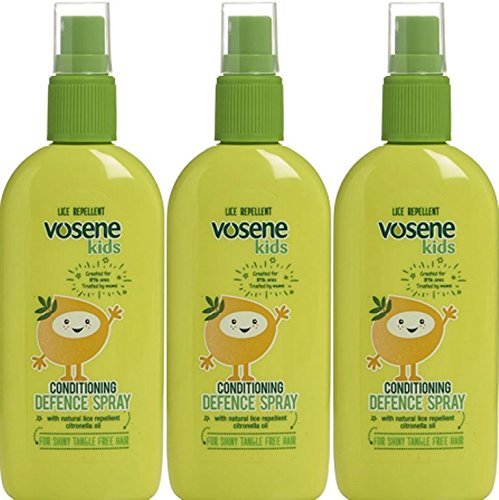Tres paquetes de spray acondicionador para niños Vosene, 150 ml