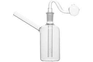 RORA Bruciatore ad olio in vetro per boccioli in vetro, tubo spesso e trasparente, piccolo bubbler bong mini olio per fumare bong (trasparente)