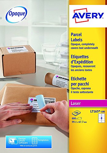 3xAvery L7165-100 Parcel/Shipping Labels, Self-Adhesive - 8 Labels Per A4 Sheet