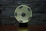 SmartEra® Mehrfarbige 3D optische Täuschung USB Powered 7 Farben Fußball setzen Botton Stimmungs Lampen Beleuchtung Gadget Schreibtischlampe - 3