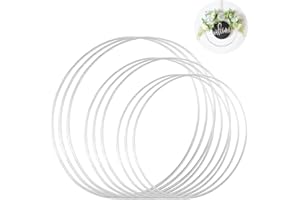 HIOQFR 9pcs Cerchio Metallo Allestimenti 10/15/20cm Cerchi per Acchiappasogni Piccolo Cerchi Metallo per Decorazioni Anelli Metallo Appendere Cerchio Ferro per Ghirlanda per macramè Fai da Te-Bianco