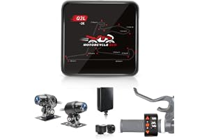 VSYSTO Motorcykel Dashcam, två 2K Starlight Nattkameror med WiFi, Parkeringsövervakning, GPS, TPMS, Vattentät, Temperaturvisning, Underspänningsskydd (Q3PRO)
