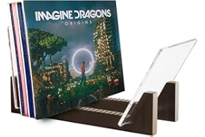 KAIU Rangement Vinyle - Support pour 50 Disques 33 ou 45 tours - Range Vinyle Moderne et Décoratif avec Base en Bois Massif Noir et Cadre en Acrylique Transparent