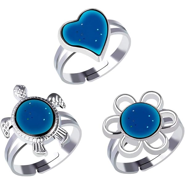 Set Anelli E Collane Cambia Colore - 9 Anelli + 2 Collane, Regolabili, A Tema Umore - Foto 12