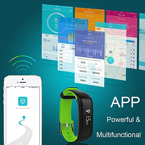 Jcotton Bluetooth Smart Watch IP67 Wasserdichte Smart Armband Herzfrequenz-Monitor Sport Wristband Fitness Tracker Multi-Sport-Modus Gesundheit Monitor Pedometer Anruf Nachricht Erinnerung für IOS Android Phone - 5