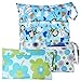 KF Baby Waterproof Cloth Diaper Travel Wet Dry Bag, Small Large Combo, Set of 3