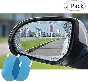 Oval Universal Car Accessories Waterproof Anti Fog Film Rainproof Anti-Water Film Rear-View Mirror Film Rearview Mirror Side Window Protective for All Automobile and Vehicle (Set of 2)