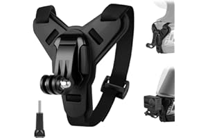 Adiwo Motorradhelm Kinnhalterung, Action Kamera Motorrad Helm Kinnriemenhalterung, rutschfest Motorrad Helmhalterung Befestigungsvorrichtung für DJI Osmo GoPro, etc, mit Verlängerungs-J-Haken-Halter