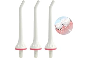 UOWW 3 PCS Flosser Replacement Tips for Hangsun Nicwell Waterpik COSLUS Mospro Zerhun Water Flosser, Oral Irrigator Jet Tip Nozzel, Tips for Effective Oral Care, White