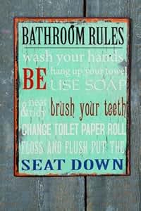 Amazon.de: Schild, für Badezimmer und WC Metallschild, Blechschild