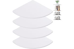 LDHHYH 4PCS White Corner Shelf, 25 CM/10 Inch Floating Corner Shelf White, Floating Corner Shelves, Hanging Corner Floating Wall Shelf for Living Room, Bedroom, Bathroom, Kitchen, Office
