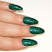 Bling Art Stiletto False Nails Gel Acrylic 24 Green Glitter Medium Tips UK