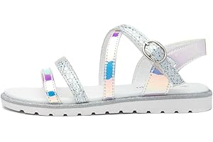 Walkright Girls Silver Iridescent Strappy Sandal