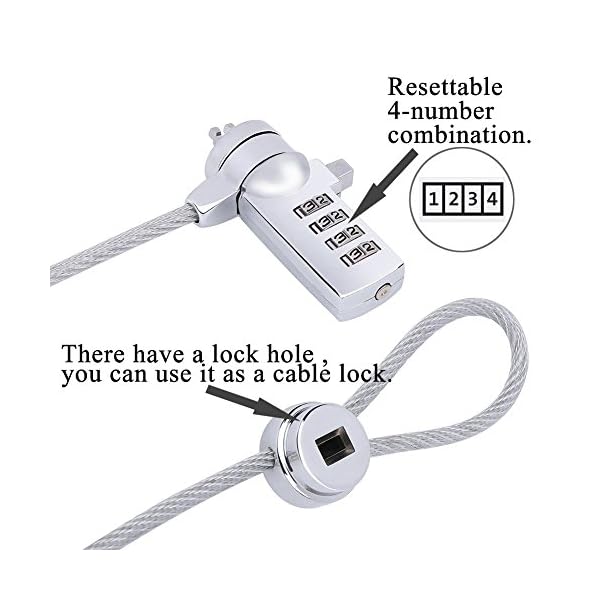 Laptop Cable Lock Security Cable Password Lock Anti Theft Lock with Lock Slot for MacBook, iPad, Tablets,Bicycle - Image 3