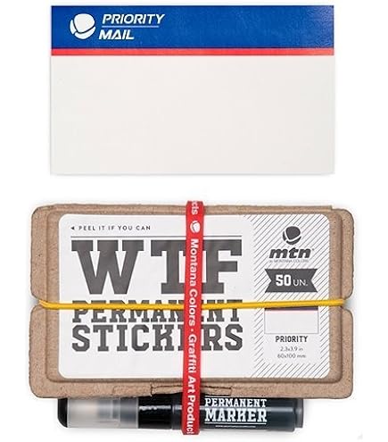 Stickers MTN WTF - Lot 50 Avec Marqueur - Adhésifs Permanents Bleus - Pour Personnalisation Extérieure