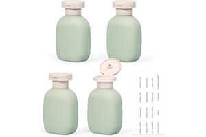 UMETASS Reiseflasche mit Klappverschluss – Auslaufsichere & Nachfüllbare Quetschflaschen für Shampoo, Conditioner, Cremes u.a. | Leichtes Reiseutensil aus Kunststoff (grün, 100ML)