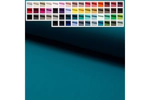Birsppy Jersey Stoff Uni Oeko-Tex Meterware ab 25 cm - einfarbiger Jersey in vielen Farben (31. Petrol Hell)