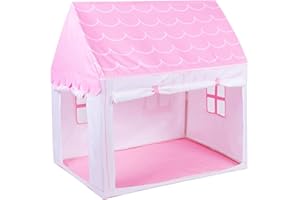 FLOVING Tienda de campaña para niños, Castillo de niños, Seguridad y no tóxicos, Juegos para Interiores/Exteriores (Rosa)