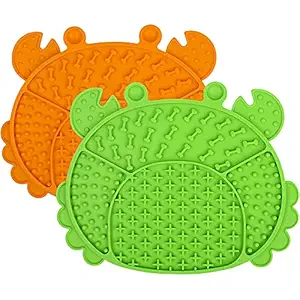 UPSKY Dog Licking Mats 2PCS Pet Lick Pads, Pet Calming Dog Treat Mat, Boredom & Anxiety Reducer, Slow Feeder Food Mat, Dog Cat Training Perfect for Yogurt, Peanut Butter
